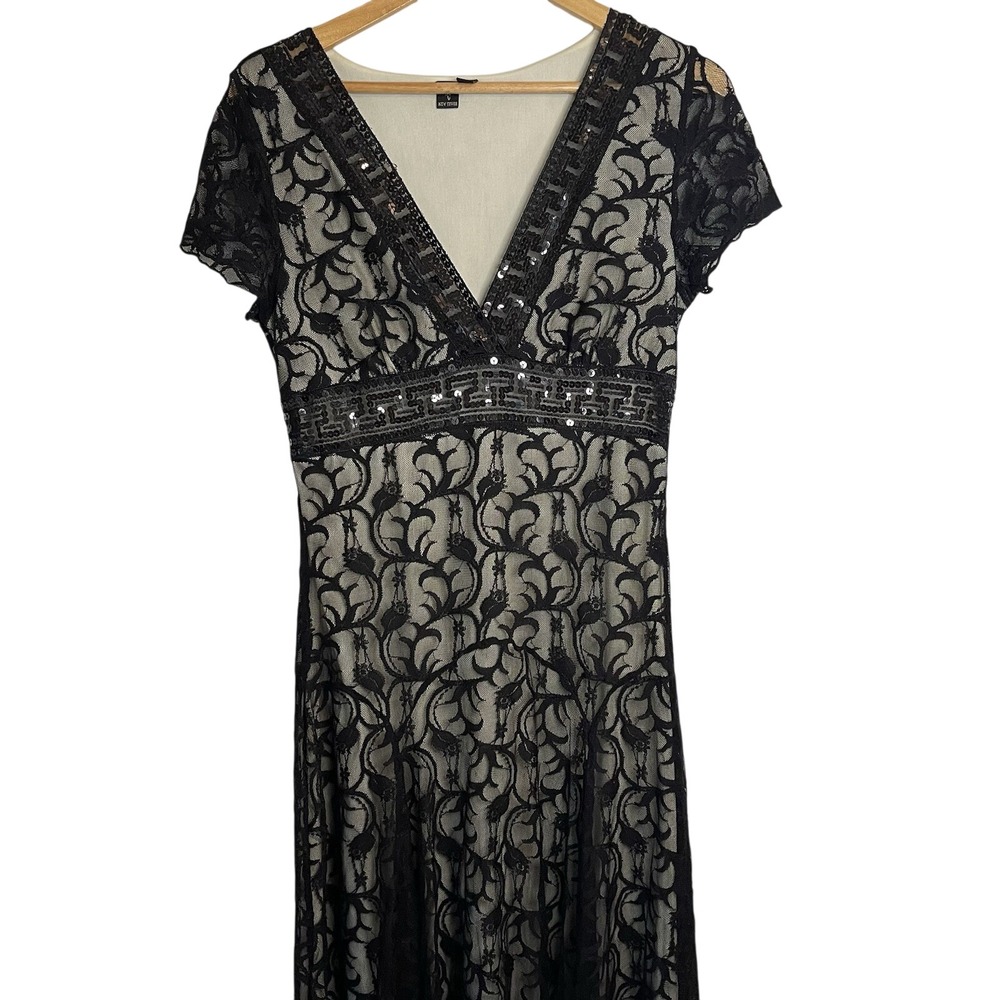 Swing Dress‎ Y2K 90s Midi Babydoll Black Lace Whimsigoth Witchy Fairy Grunge